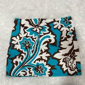 Milly of New York turquoise pattern mini skirt y2k size 2